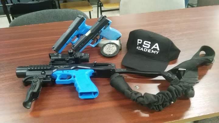 Firearms training equipment and PSA Academy gear